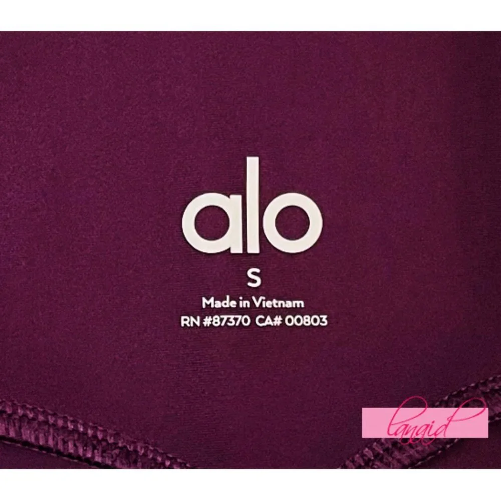 Alo Ribbed Airlift High-Waist 7/8 Enchanted Leggings Dark Plum Purple Hi-Rise S